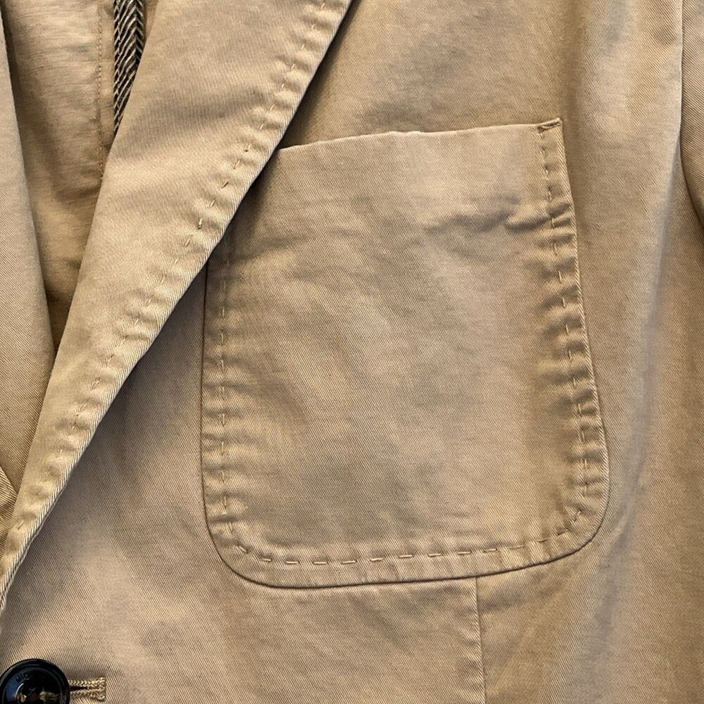 Michael Kors Tan Beige Size 46R 2 Button Cotton Blazer Jacket Casual - Picture 5 of 14